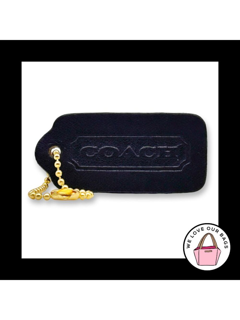 Purple COACH VINTAGE DOUBLESIDED Hang Tag Bag Charm Keychain Fob Leather 2.25"